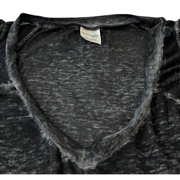 TERRA & SKY COLD SHOULDER CAP SLV PULL-OVER TOP, WOMENS, 0X (14W), BLACK/GREY - Picture 2 of 12